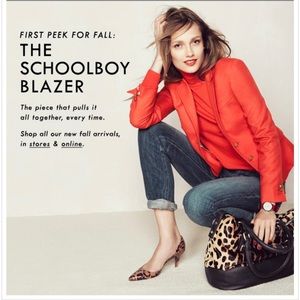 J Crew Schoolboy Jacket in Orange - Size 0